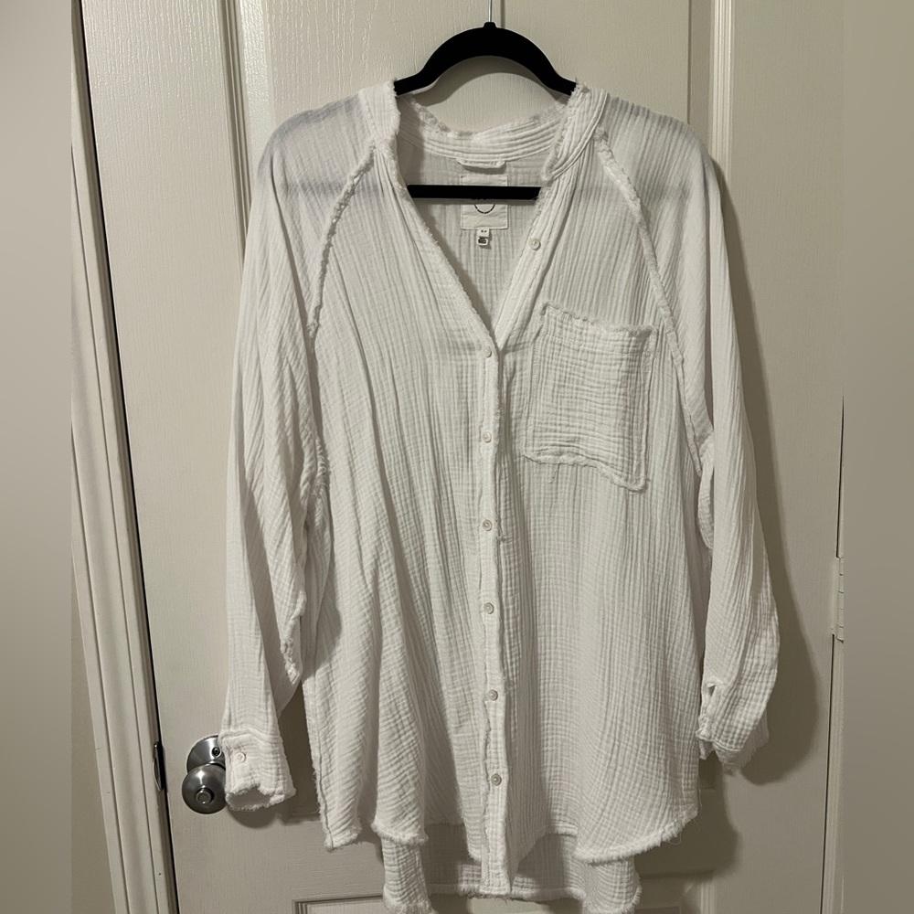 Aerie White Long-Sleeve Top